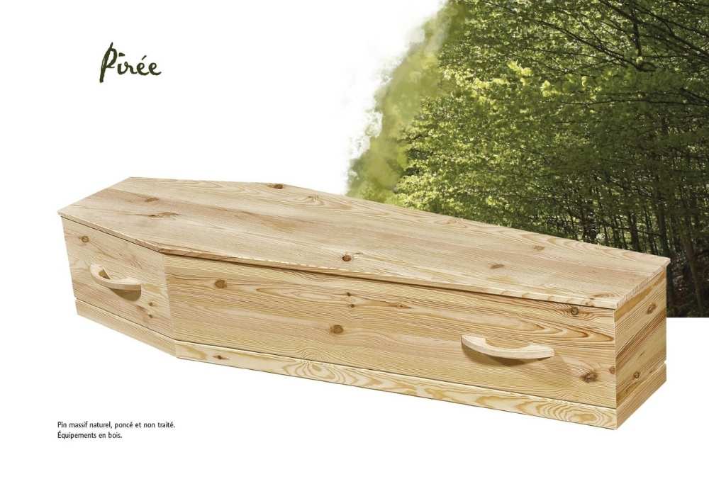 Cercueil Pirée, pin massif, crémation