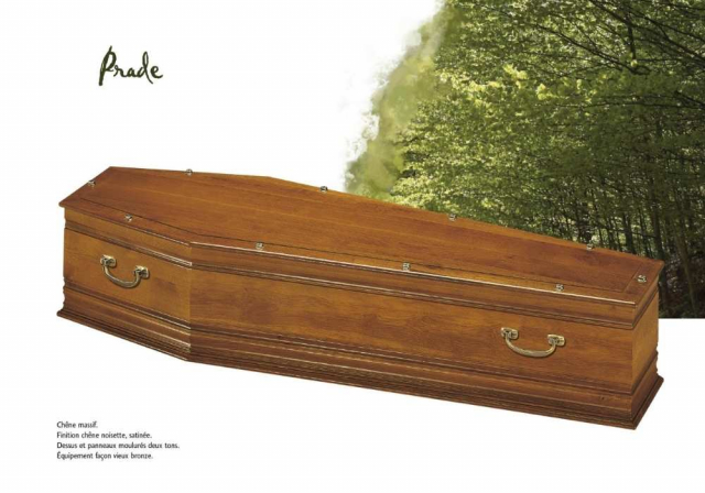 Cercueil Prade, chêne, inhumation