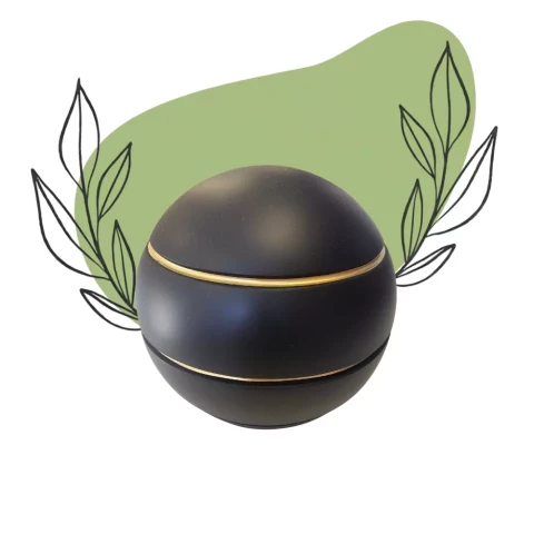 Sphère noire dorée