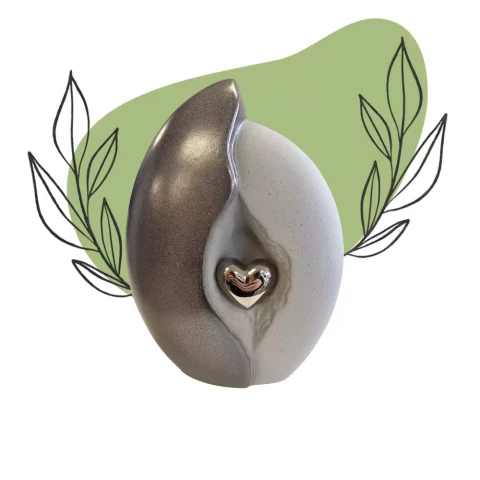 Urne Céramique coeur gris